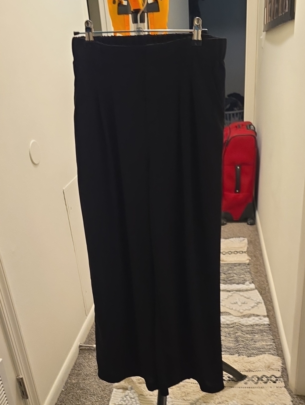 HALARA Black Wide-Leg Pants with Elastic Waist